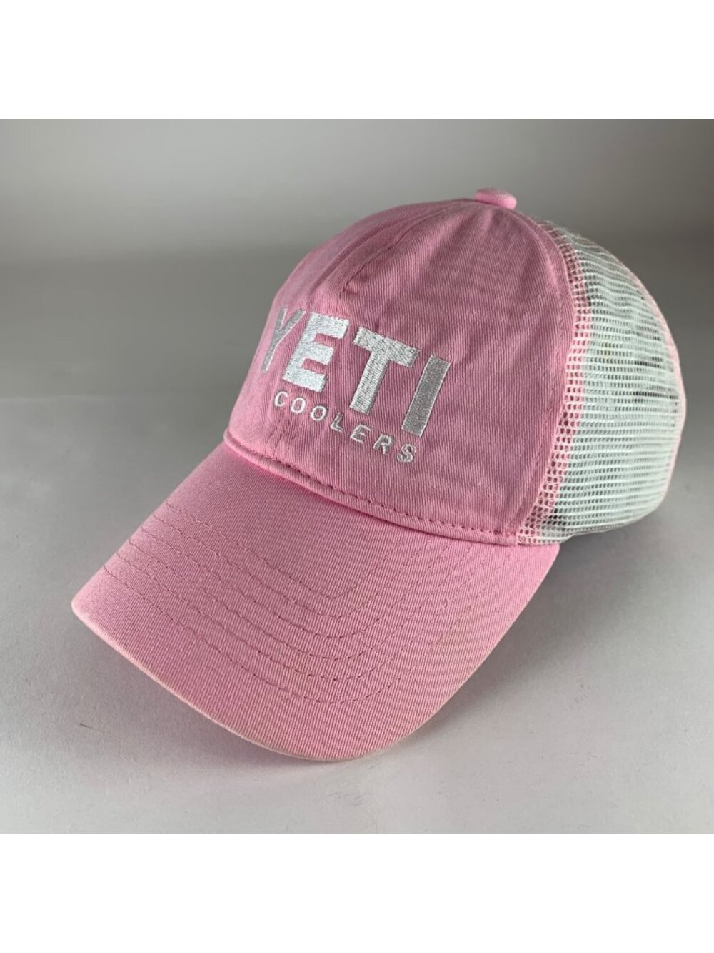 Yeti Cooler Womens Pink White Relaxed Fit Snapback Trucker Hat